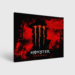 Холст прямоугольный Red grunge monster energy, цвет: 3D-принт