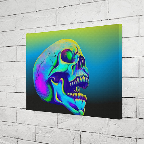 Картина прямоугольная Neon skull / 3D-принт – фото 3