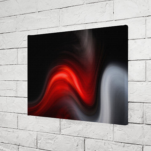 Картина прямоугольная BLACK RED WAVES АБСТРАКЦИЯ / 3D-принт – фото 3