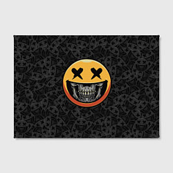Холст прямоугольный Смайлик на черепе Emoji, цвет: 3D-принт — фото 2