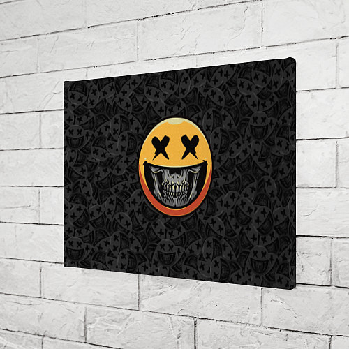 Картина прямоугольная Смайлик на черепе Emoji / 3D-принт – фото 3