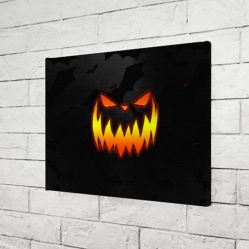 Картина прямоугольная Pumpkin smile and bats / 3D-принт – фото 3