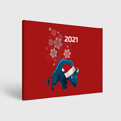 Холст прямоугольный Бык 2021, цвет: 3D-принт