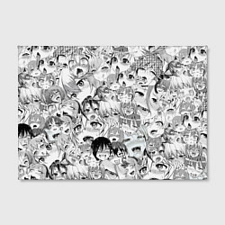 Холст прямоугольный Ahegao monochrome, цвет: 3D-принт — фото 2
