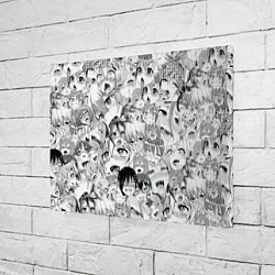 Холст прямоугольный Ahegao monochrome, цвет: 3D-принт — фото 2