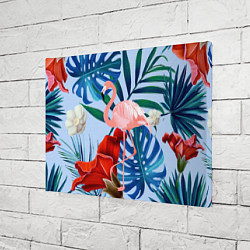 Холст прямоугольный Фламинго в папоротнике, цвет: 3D-принт — фото 2