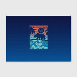 Холст прямоугольный Медведь на серфинге, цвет: 3D-принт — фото 2