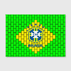 Холст прямоугольный Сборная Бразилии, цвет: 3D-принт — фото 2