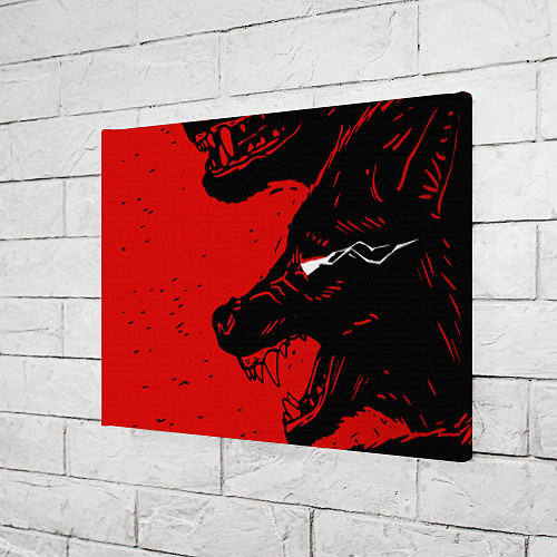 Картина прямоугольная Красный волк 3D / 3D-принт – фото 3