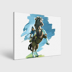 Холст прямоугольный Линк на коне, цвет: 3D-принт