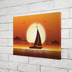 Холст прямоугольный Кораблик на закате, цвет: 3D-принт — фото 2