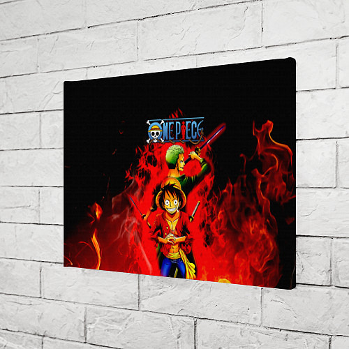 Картина прямоугольная Зоро и Луффи в огне One Piece / 3D-принт – фото 3