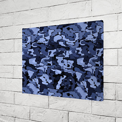 Картина прямоугольная Синий камуфляж в клетку / 3D-принт – фото 3