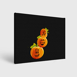 Холст прямоугольный Хэллоуин смешные тыквы, цвет: 3D-принт