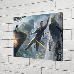 Холст прямоугольный Нейтан в прыжке Uncharted, цвет: 3D-принт — фото 2