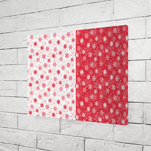 Картина прямоугольная Снежинки - новогодние узоры / 3D-принт – фото 3