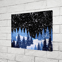 Холст прямоугольный Снежная ночь в зимнем лесу, цвет: 3D-принт — фото 2