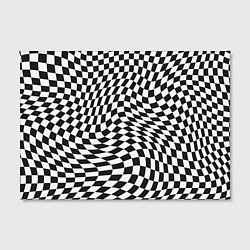 Холст прямоугольный Черно-белая клетка Black and white squares, цвет: 3D-принт — фото 2