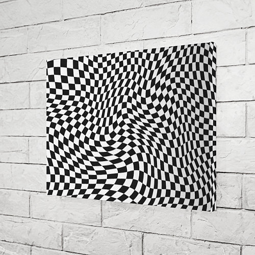 Картина прямоугольная Черно-белая клетка Black and white squares / 3D-принт – фото 3