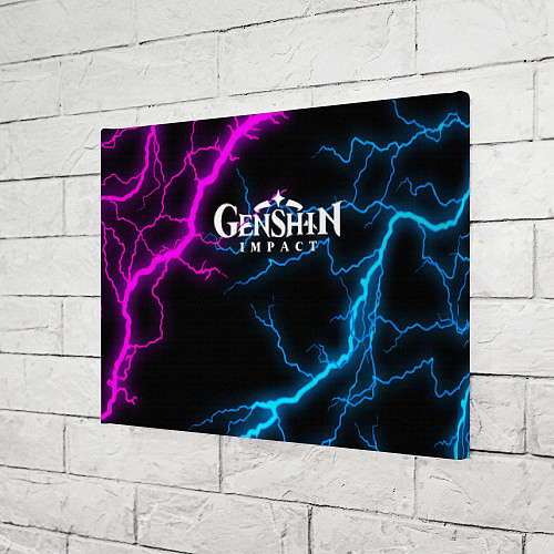 Картина прямоугольная GENSHIN IMPACT NEON FLASH НЕОНОВЫЕ РАЗРЯДЫ МОЛНИЙ / 3D-принт – фото 3