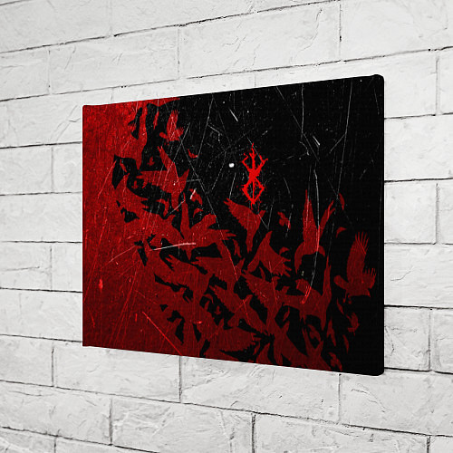 Картина прямоугольная БЕРСЕРК КЛЕЙМО ЛОГО СТАЯ ВОРОН, RED CROW / 3D-принт – фото 3