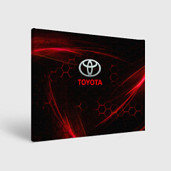 Холст прямоугольный Toyota Неоновые соты, цвет: 3D-принт