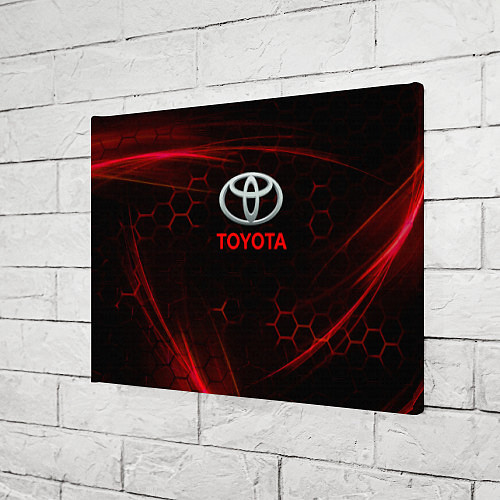 Картина прямоугольная Toyota Неоновые соты / 3D-принт – фото 3