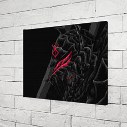 Холст прямоугольный БЕРСЕРК В ДОСПЕХАХ И МЕЧОМ BERSERK GUTS, цвет: 3D-принт — фото 2