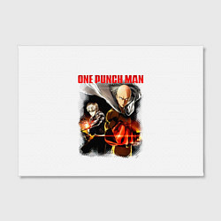Холст прямоугольный Сайтама и Генос One Punch-Man, цвет: 3D-принт — фото 2