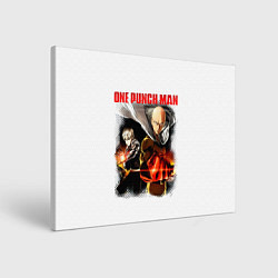 Холст прямоугольный Сайтама и Генос One Punch-Man, цвет: 3D-принт