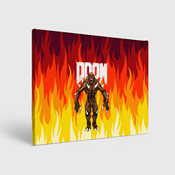 Холст прямоугольный DOOM IMP FIRE AND MONSTER, цвет: 3D-принт