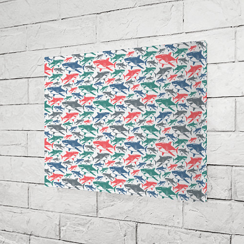 Картина прямоугольная Разноцветные Акулы / 3D-принт – фото 3