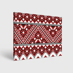 Холст прямоугольный Русский узор, геометрическая вышивка, цвет: 3D-принт