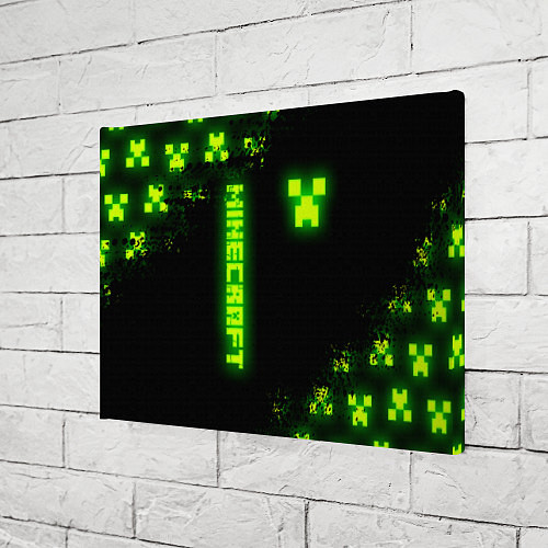 Картина прямоугольная MINECRAFT NEON LOGO CREEPER / 3D-принт – фото 3