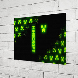 Холст прямоугольный MINECRAFT NEON LOGO CREEPER, цвет: 3D-принт — фото 2