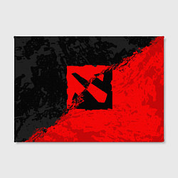 Холст прямоугольный DOTA 2 RED BLACK LOGO, БРЫЗГИ КРАСОК, цвет: 3D-принт — фото 2