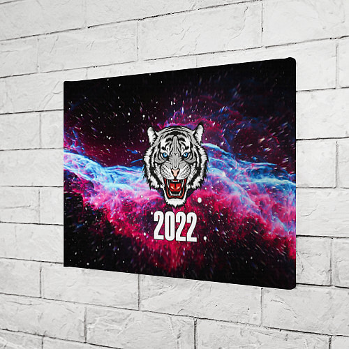 Картина прямоугольная ЧЁРНЫЙ ТИГР НОВЫЙ ГОД 2022 GRAY TIGER NEW YEAR / 3D-принт – фото 3