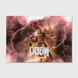 Холст прямоугольный Брутальный DoomGay Hell rock, цвет: 3D-принт — фото 2
