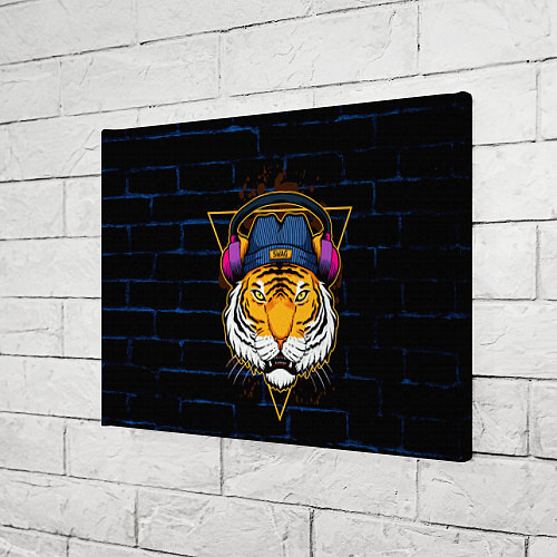 Картина прямоугольная Тигр в наушниках SWAG / 3D-принт – фото 3
