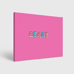 Холст прямоугольный Mr Beast Donut Pink edition, цвет: 3D-принт