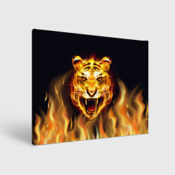 Холст прямоугольный Тигр В Пламени, цвет: 3D-принт