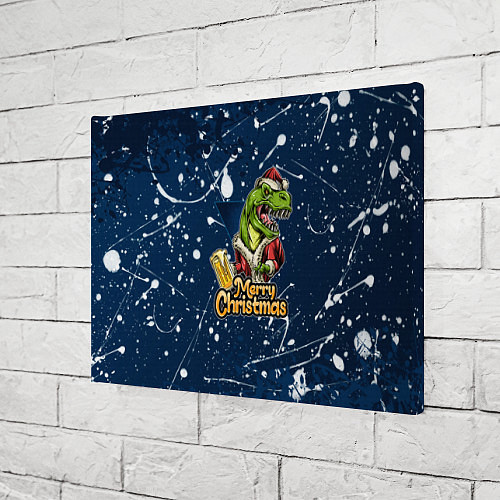 Картина прямоугольная Merry Christmas Пивозавр / 3D-принт – фото 3