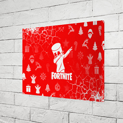 Картина прямоугольная Fortnite - Marshmello новогодний / 3D-принт – фото 3