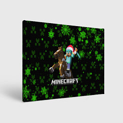 Холст прямоугольный MINECRAFT НОВОГОДНИЙ КРИПЕРЫ, цвет: 3D-принт