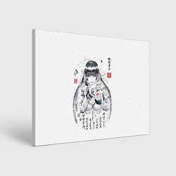 Холст прямоугольный Безумный азарт - Юмэко Джабами иероглифы, цвет: 3D-принт