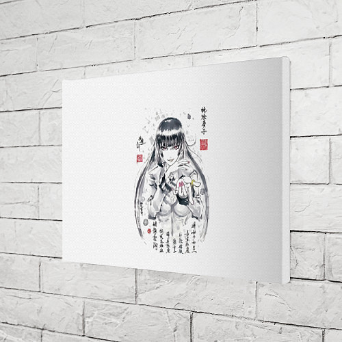 Картина прямоугольная Безумный азарт - Юмэко Джабами иероглифы / 3D-принт – фото 3
