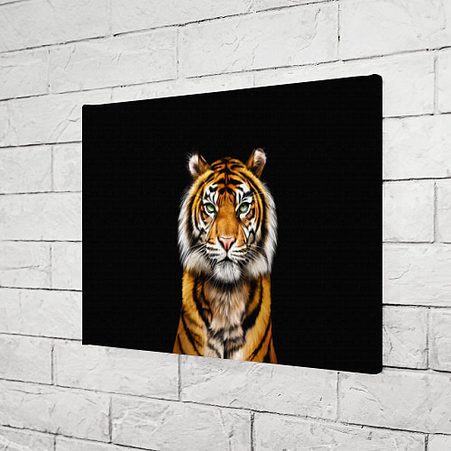Картина прямоугольная Пушистый Тигр Во Тьме Символ 2022 года / 3D-принт – фото 3