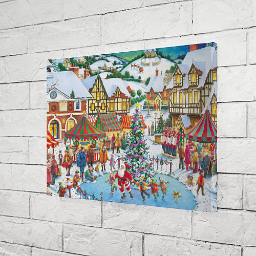 Картина прямоугольная САНТА КЛАУС НА ЛЬДУ, НОВЫЙ ГОД 2022 АРТ / 3D-принт – фото 3