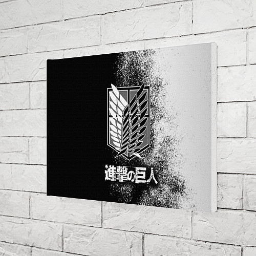 Картина прямоугольная Чёрно-Белый Логотип Атака Титанов / 3D-принт – фото 3