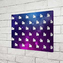 Холст прямоугольный UNDERTALE DOGS PATTERN SPACE, цвет: 3D-принт — фото 2
